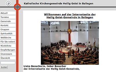 Weiter zur Internetseite der Heilig Geist Gemeinde Balingen Sreenshot www.hl-geist-gemeinde-balingen.de